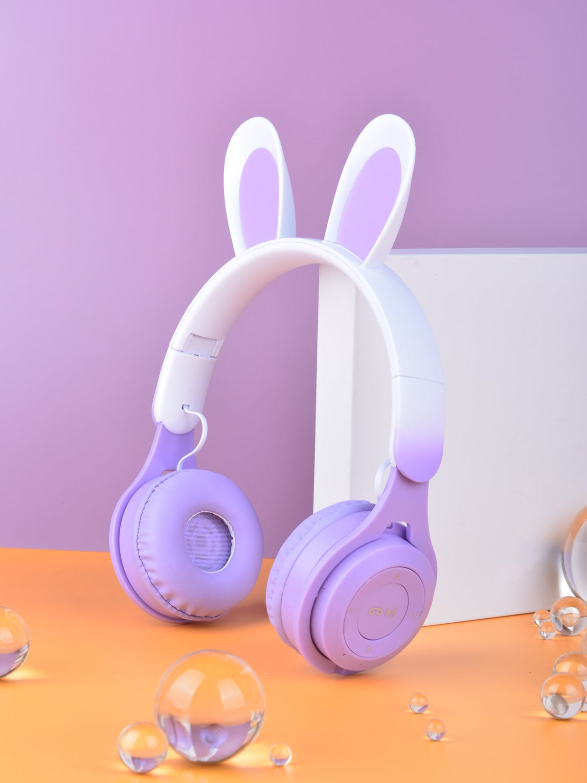 Kids Wireless Headset with Glowing Rabbit Ears for Classes