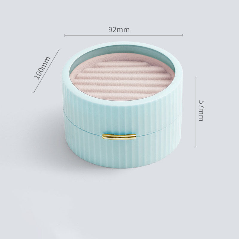 Round Travel Jewelry Box for Rings and Earrings