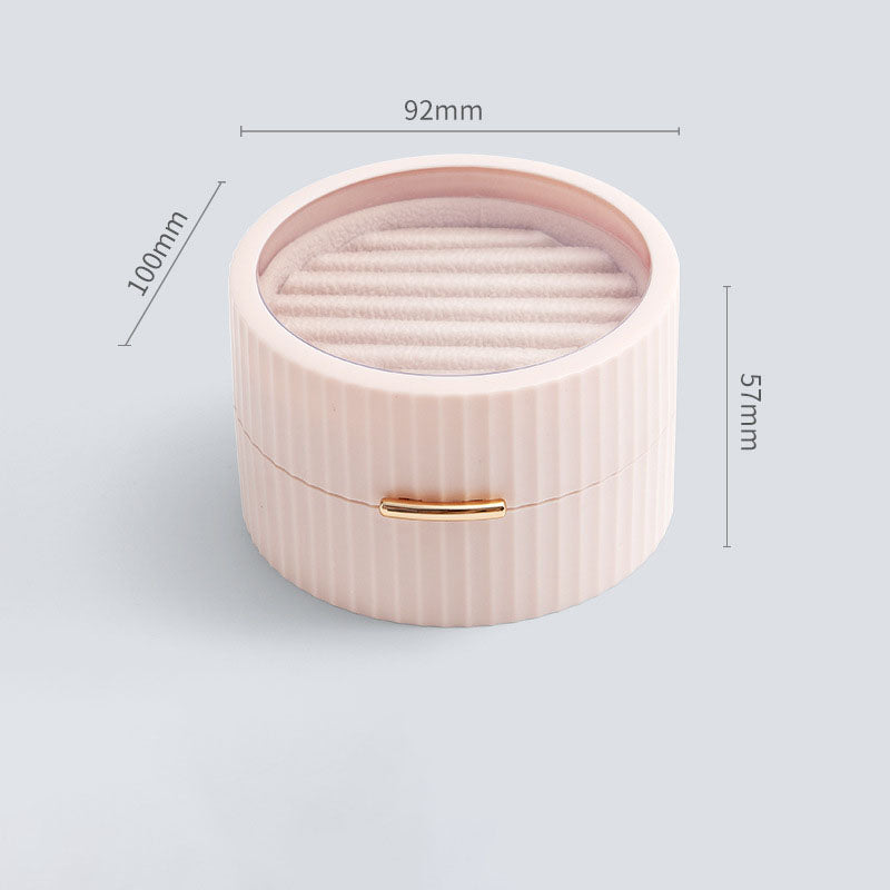 Round Travel Jewelry Box for Rings and Earrings