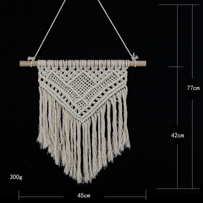 Cotton Macrame Wall Hanging for Warm Boho Room Texture