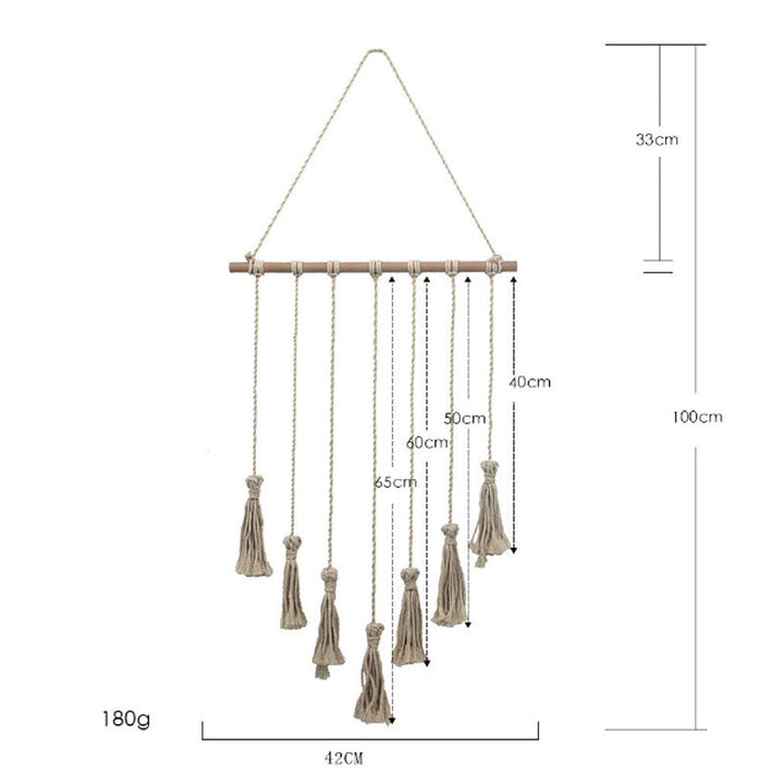 Cotton Macrame Wall Hanging for Warm Boho Room Texture