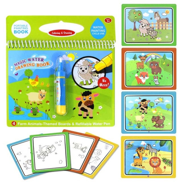 Magic Water Drawing Book for Mess-Free Reusable Fun