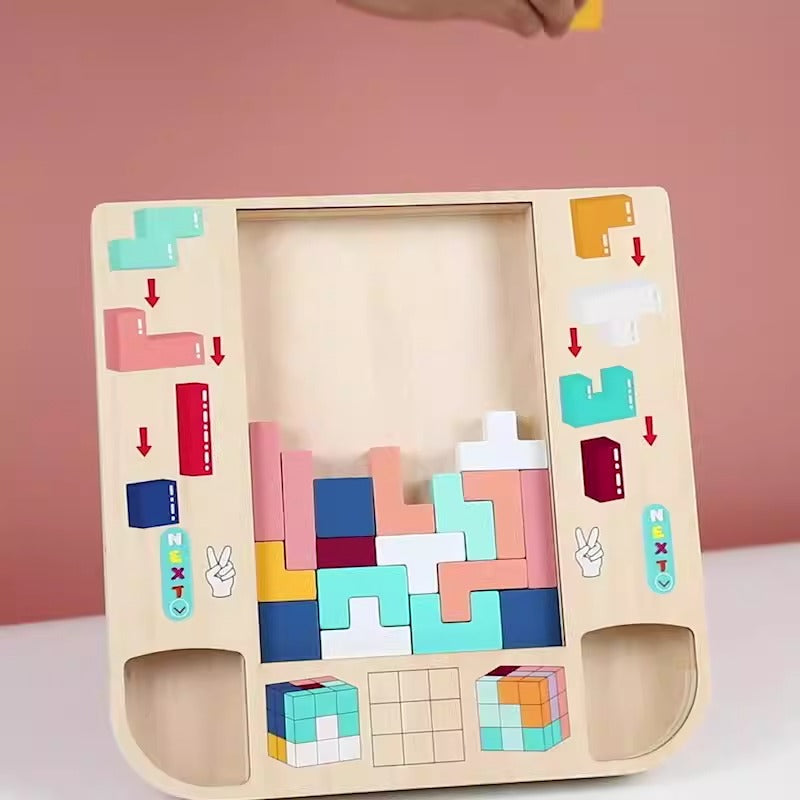 Wooden 2-in-1 Puzzle Board for Kids’ Spatial Play