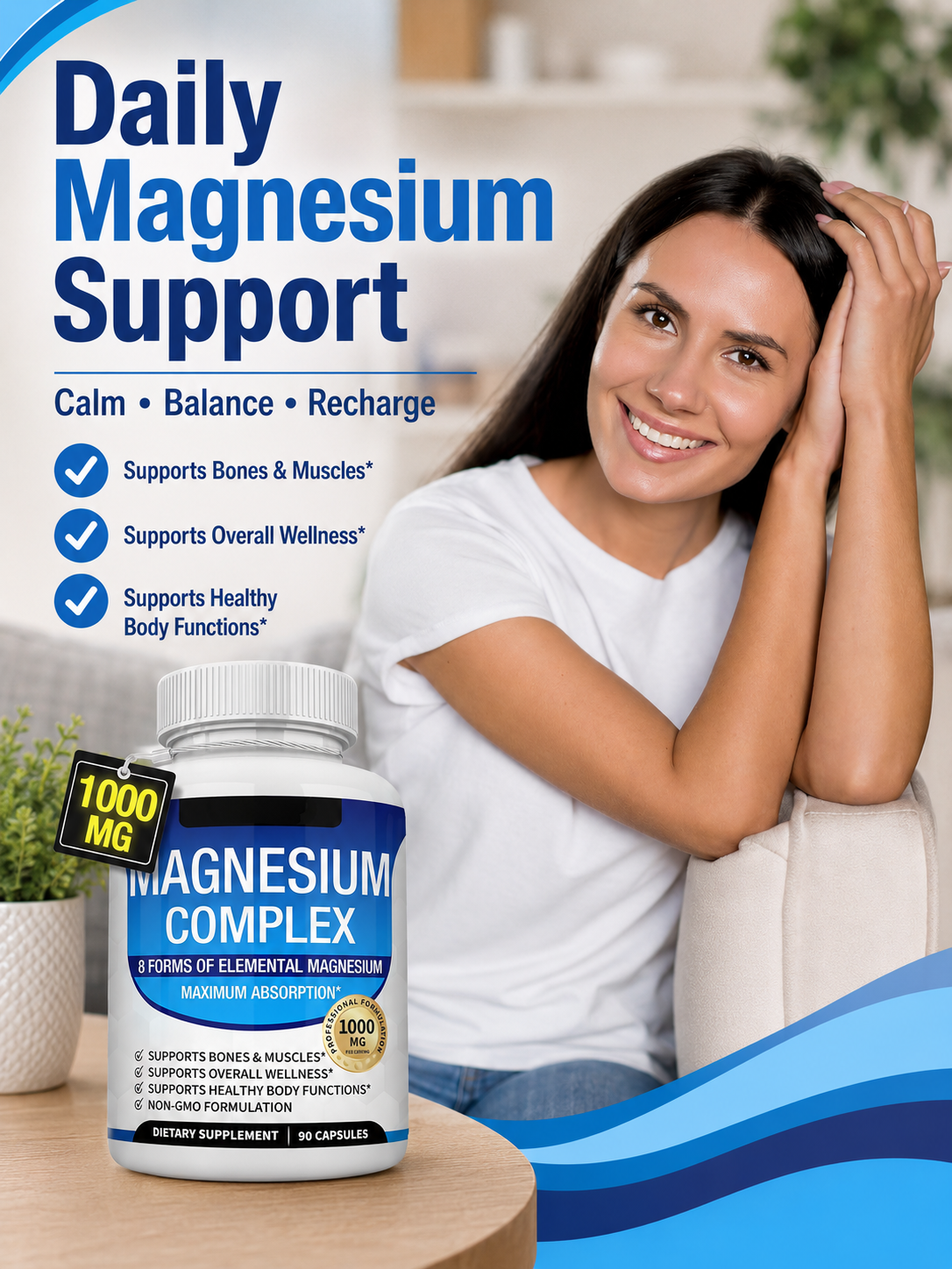 Glycine Magnesium Capsules 90Pills OEM