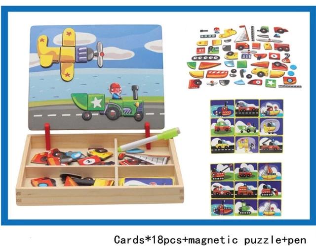 Magnetic Puzzle Toy Wooden Box for Creative Story Play