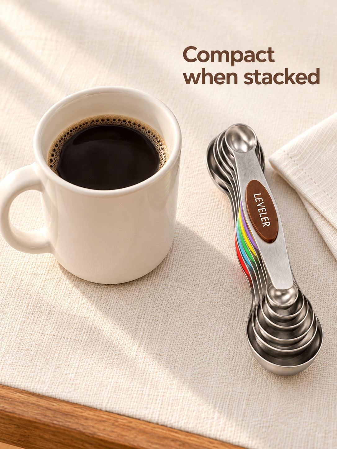 Magnetic Measuring Spoon Set, 7 Stainless Steel Pieces