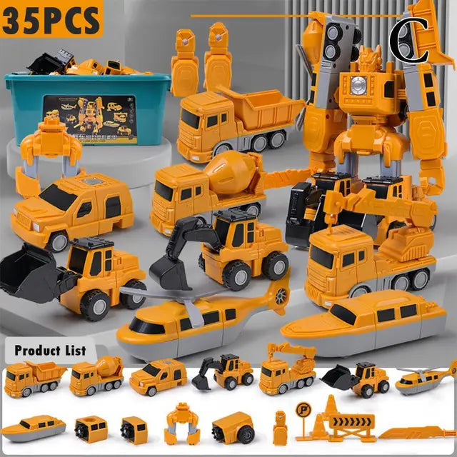 Magnetic Construction Vehicle Set, 35-Piece Robot