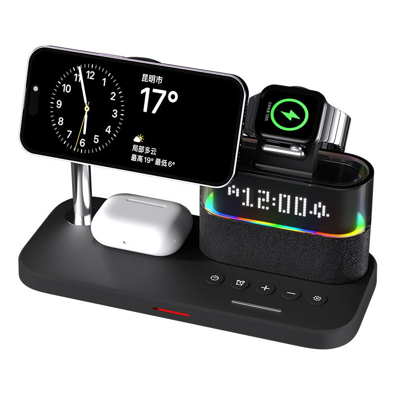 3-in-1 Wireless Charger Clock for iPhone and Apple Watch