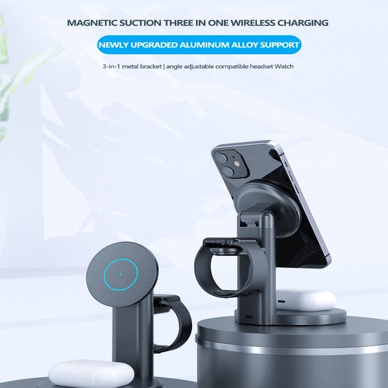3-in-1 Magnetic Wireless Charger Stand for iPhone