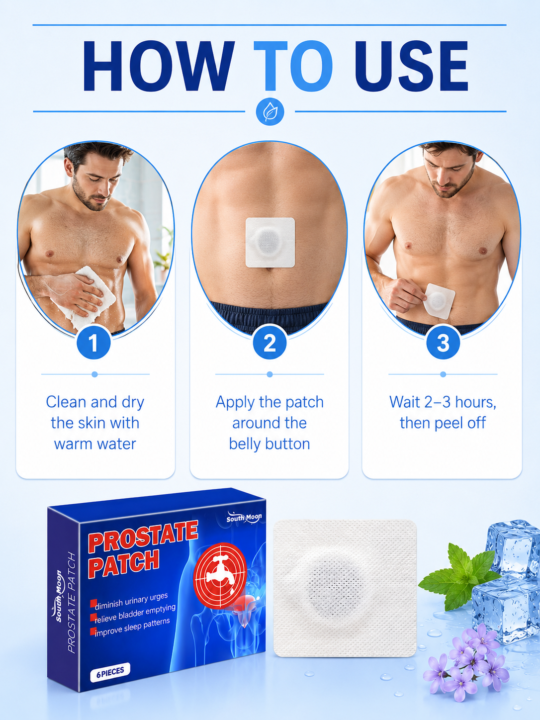 Male Body Care Patch — Natural Relief for Nighttime Urgency