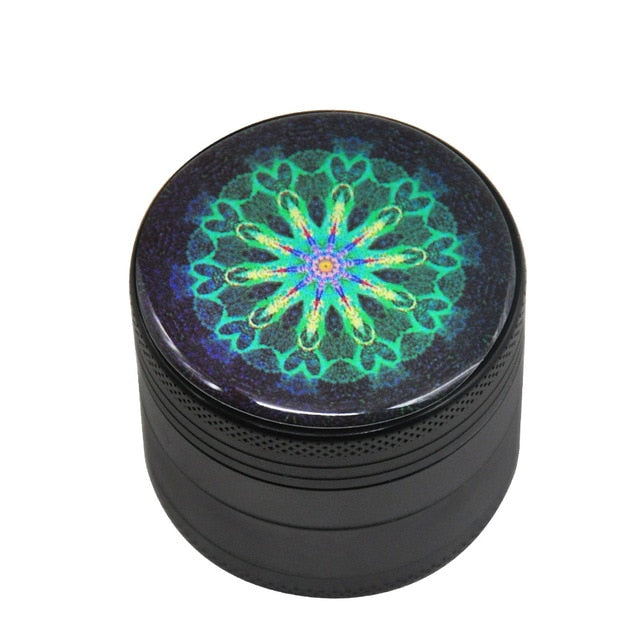 Mandala Aluminum Herb Grinder 50mm with Magnets & Mesh