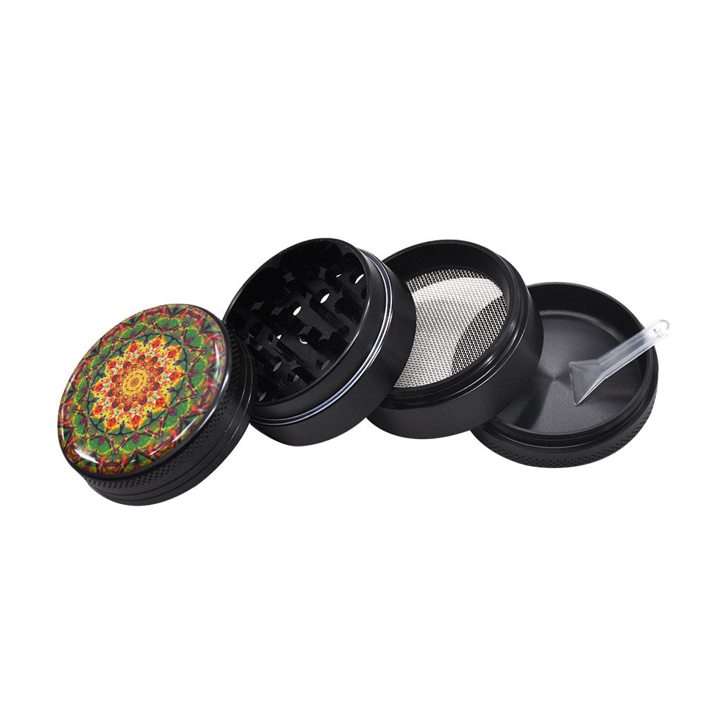 Mandala Aluminum Herb Grinder 50mm with Magnets & Mesh