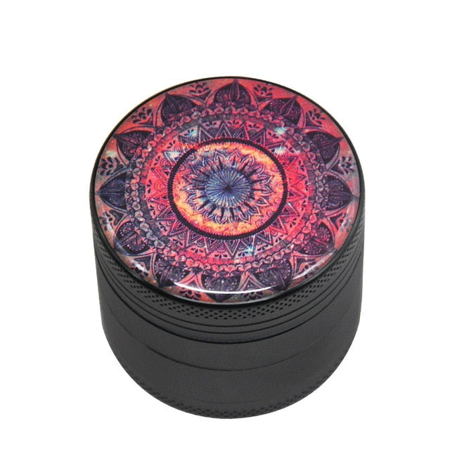 Mandala Aluminum Herb Grinder 50mm with Magnets & Mesh