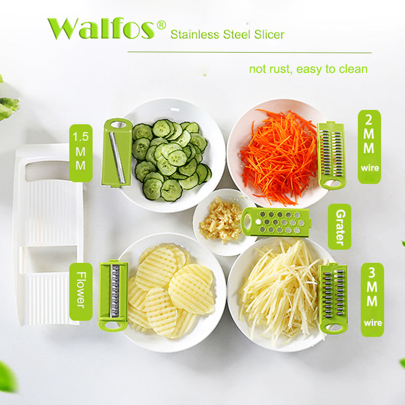 Mandoline Vegetable Slicer with 5 Stainless Steel Blades