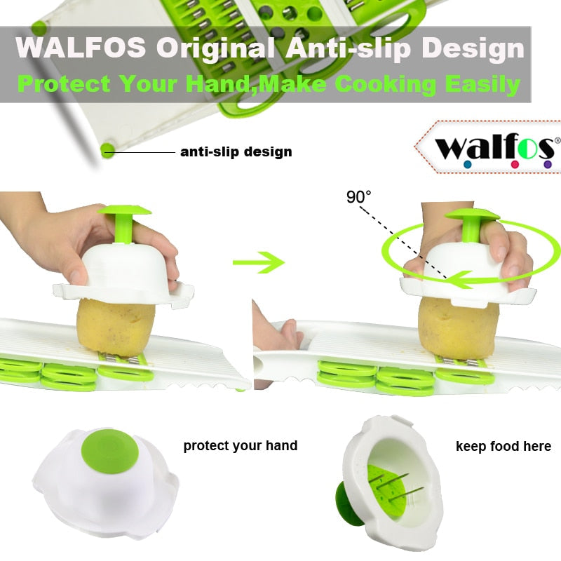 Mandoline Vegetable Slicer with 5 Stainless Steel Blades