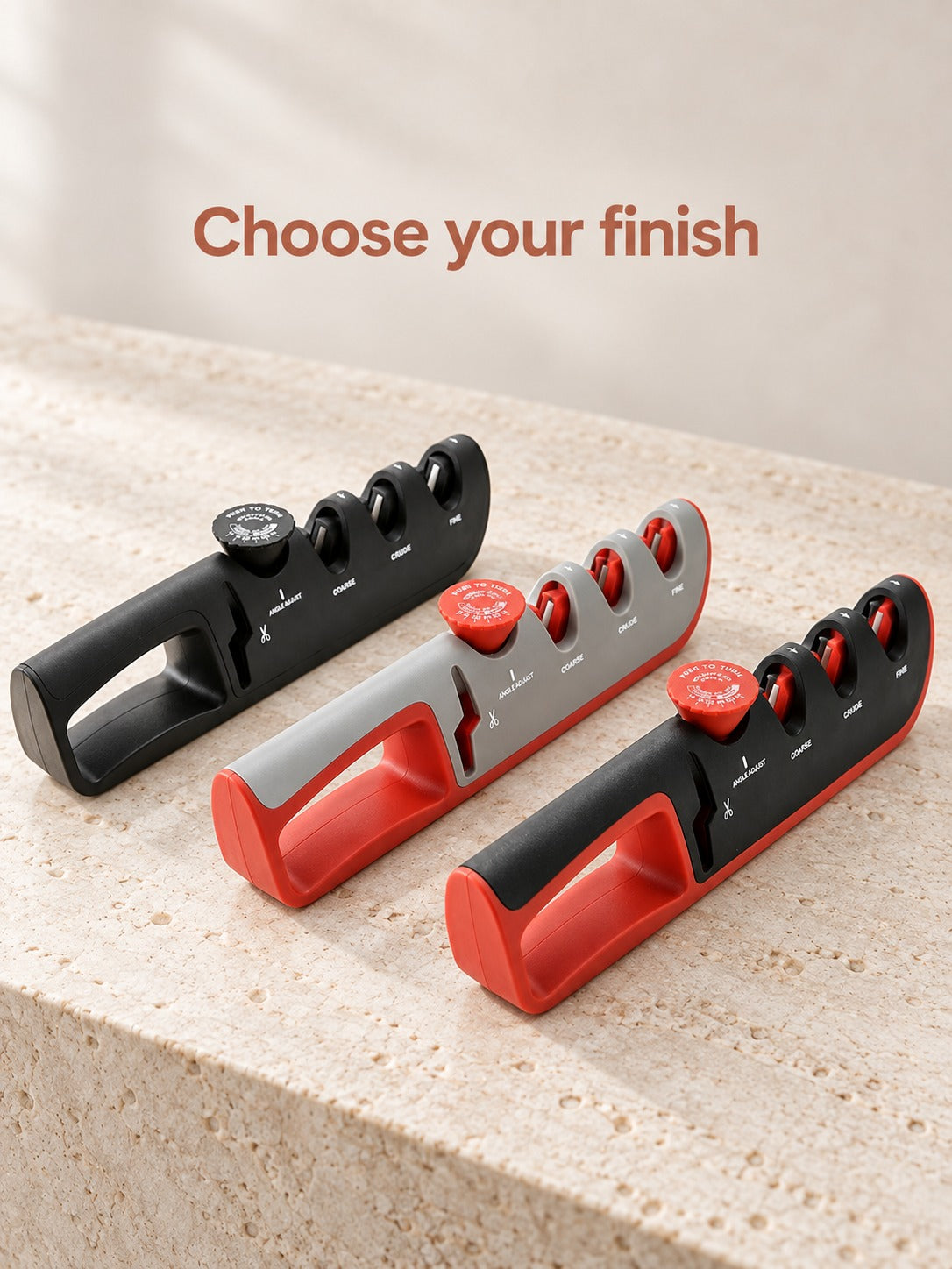 Manual Knife Sharpener, 4 Stages & Adjustable Angles
