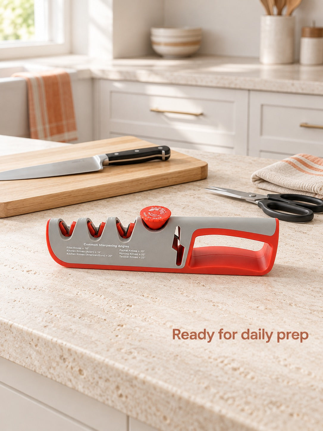 Manual Knife Sharpener, 4 Stages & Adjustable Angles