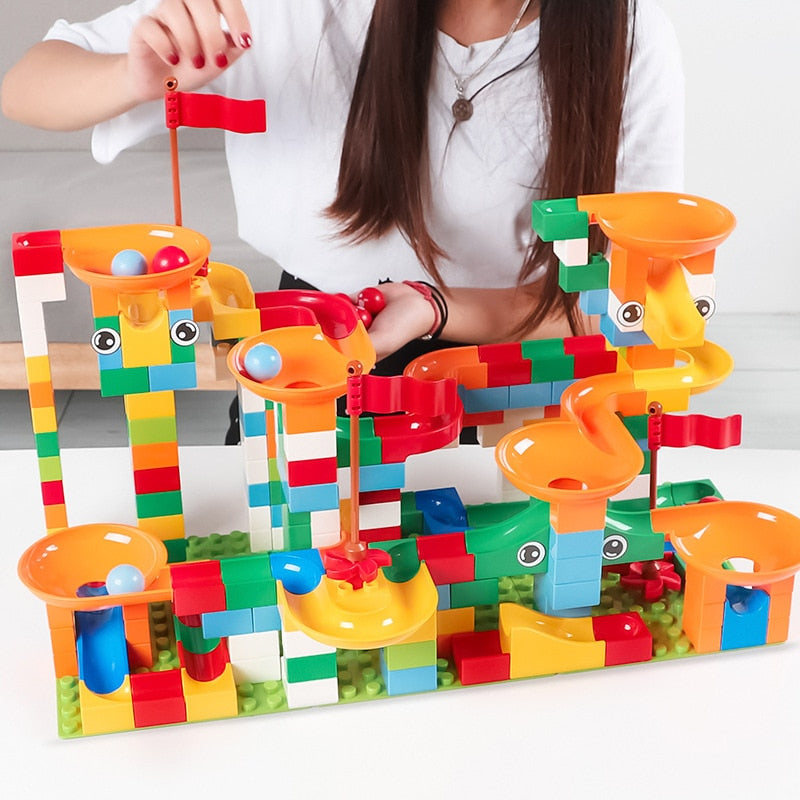 Marble Run Building Blocks for Creative Race Track Play