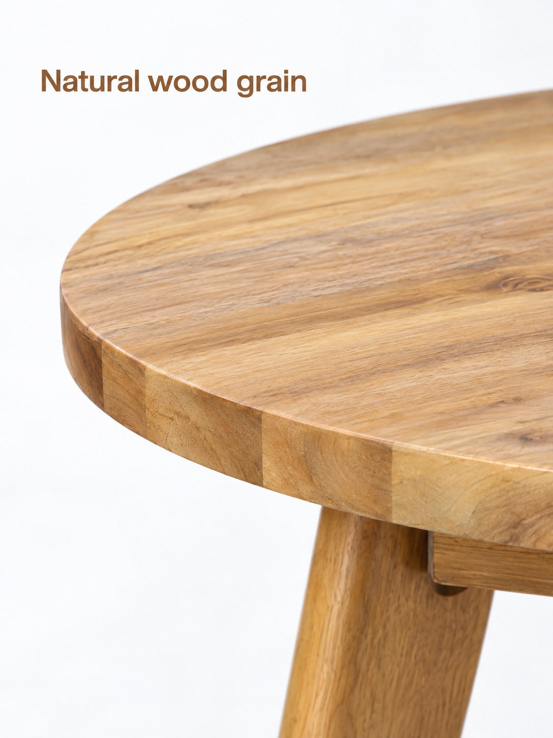 Round Wooden Side Table for Sofa, Compact Design
