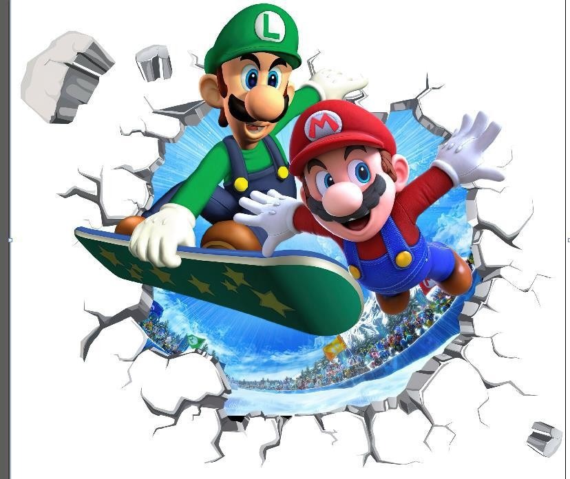 Mario Wall Stickers for Kids' Room: Peel-and-Stick Decor
