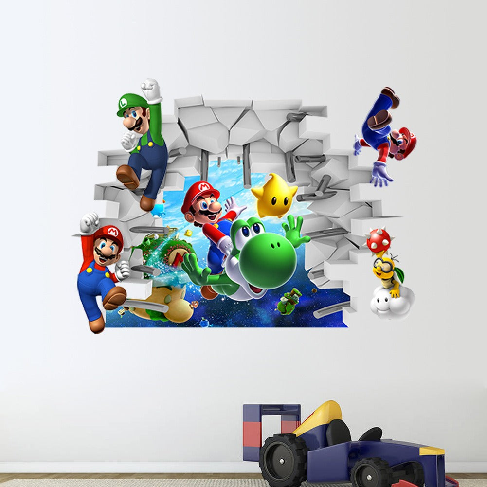 Super Mario 3D Wall Sticker for Kids' Bedroom Decor