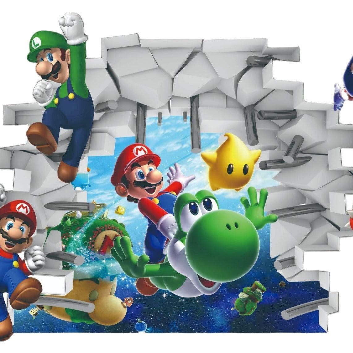 Super Mario 3D Wall Sticker for Kids' Bedroom Decor