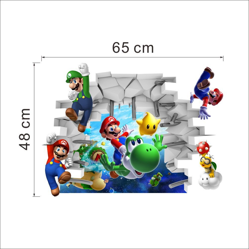 Super Mario 3D Wall Sticker for Kids' Bedroom Decor