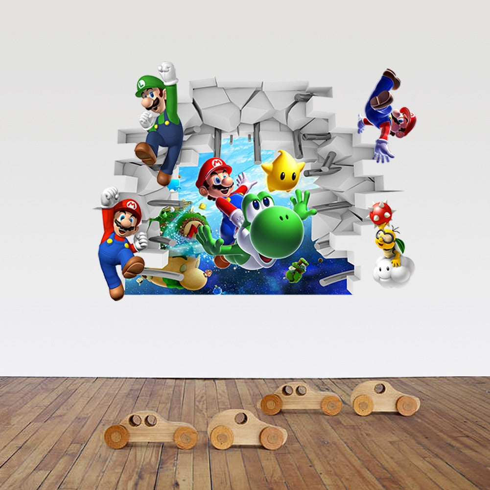 Super Mario 3D Wall Sticker for Kids' Bedroom Decor