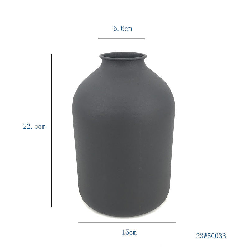 Matte Black Metal Vase for Modern Floral Displays