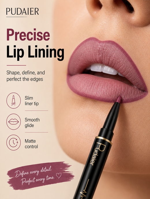 Dual-Ended Matte Lipstick & Lip Liner Pencil — Waterproof