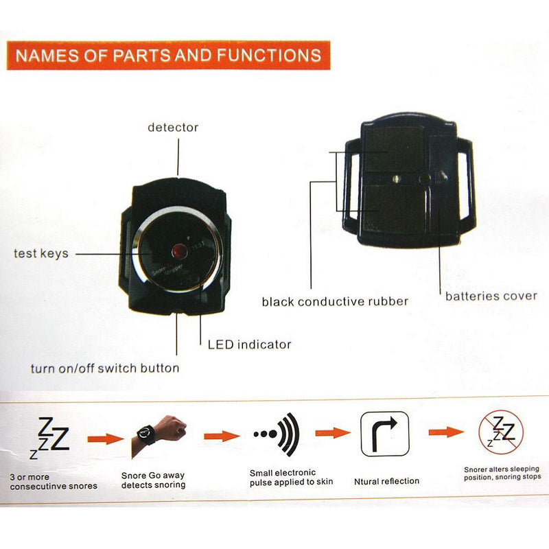 Snore Stopper Wristband with Infrared Massage for Sleep