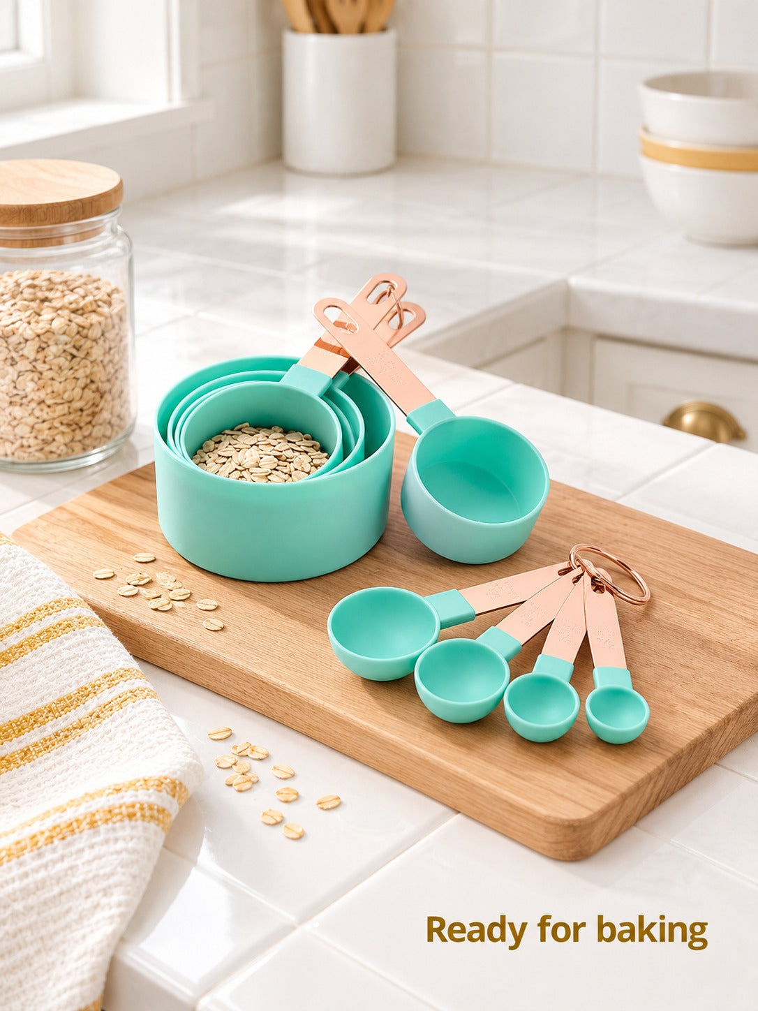 Measuring Cup and Spoon Set, 8-Piece Nesting Storage
