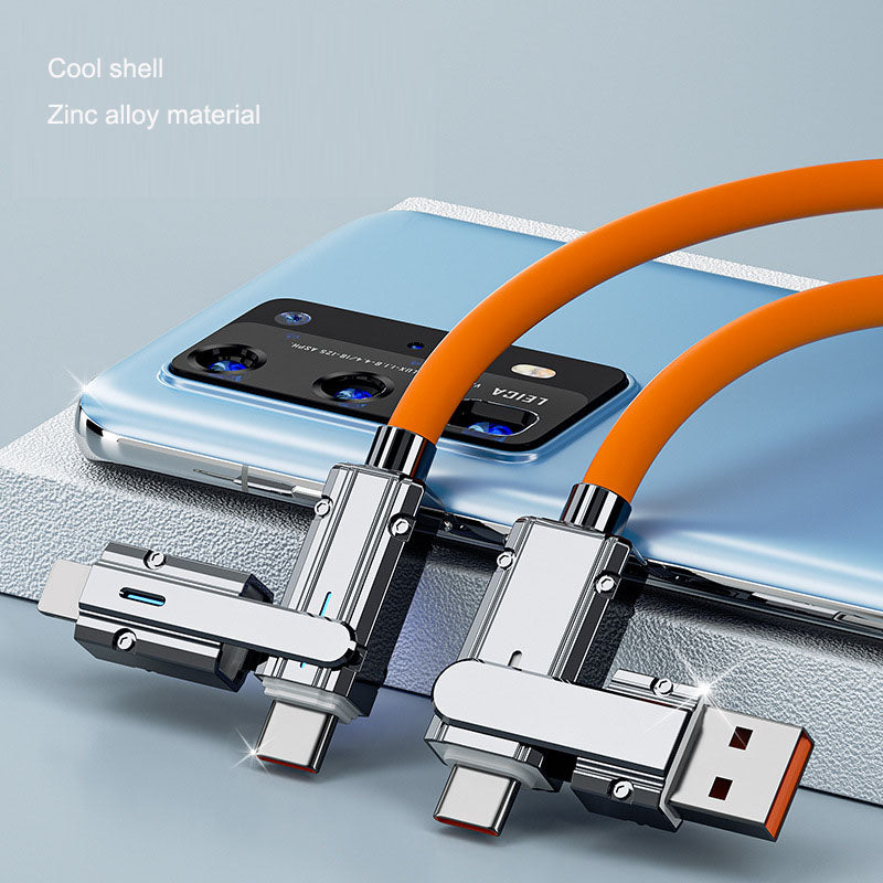 4-in-1 Fast Charging Cable for Apple and Android Phones