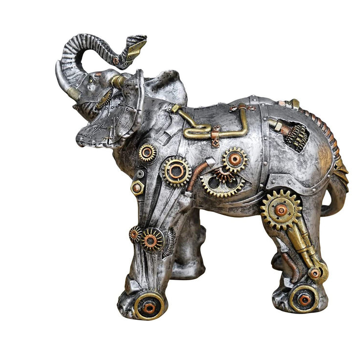 Steampunk Dog Resin Sculpture for Industrial Desk Decor