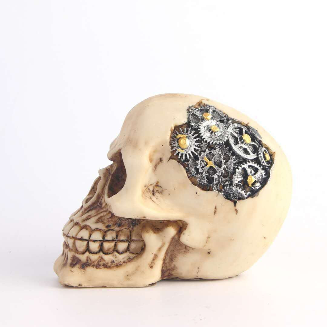Mechanical Skull Ornament for Distinctive Gothic Decor