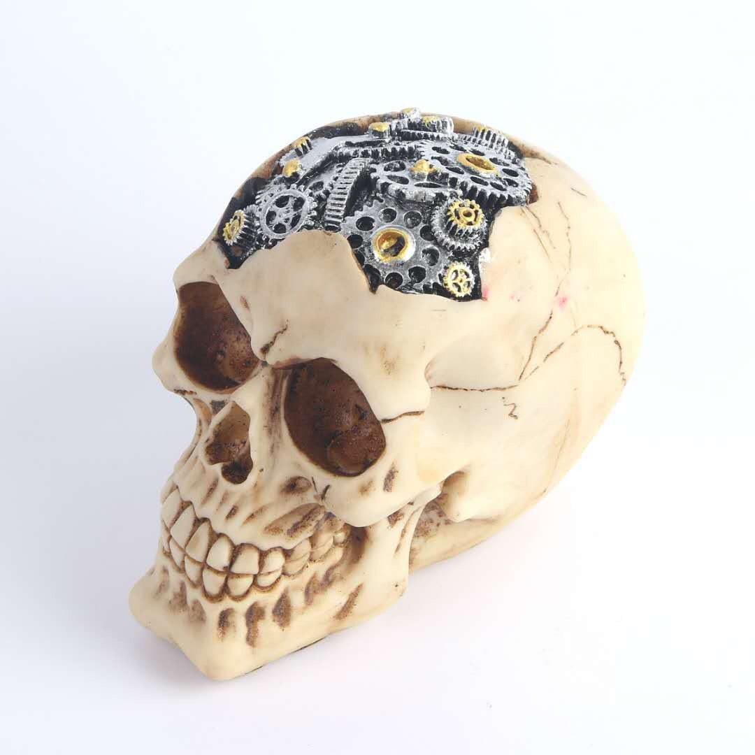 Steampunk Skull Ornament – Gothic Industrial Decor