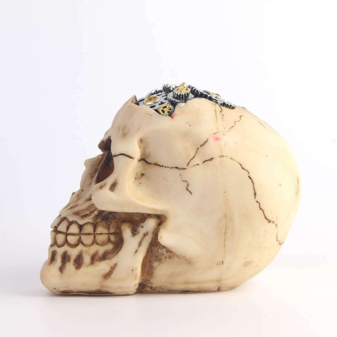 Steampunk Skull Ornament – Gothic Industrial Decor