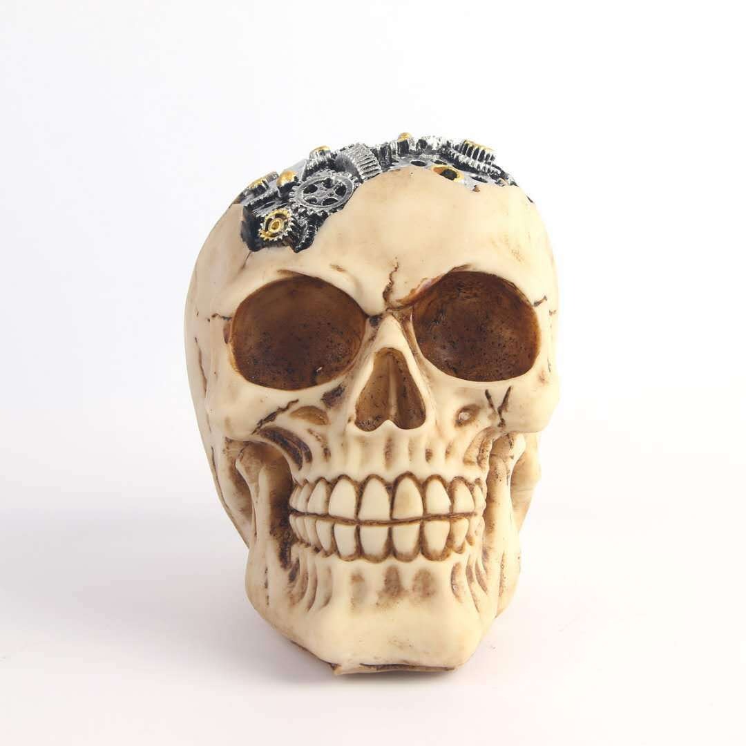 Steampunk Skull Ornament – Gothic Industrial Decor