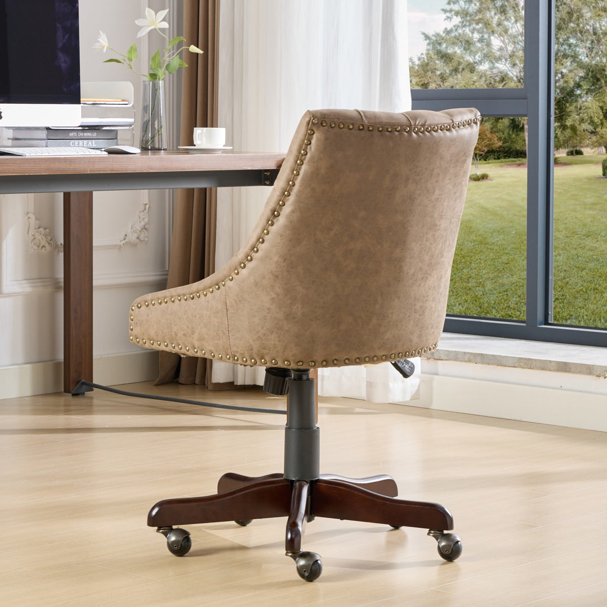Vintage Tufted Office Chair with Height & Tilt Adjustment