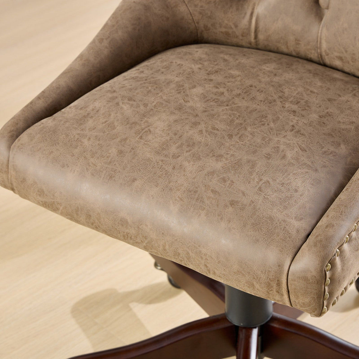 Vintage Tufted Office Chair with Height & Tilt Adjustment