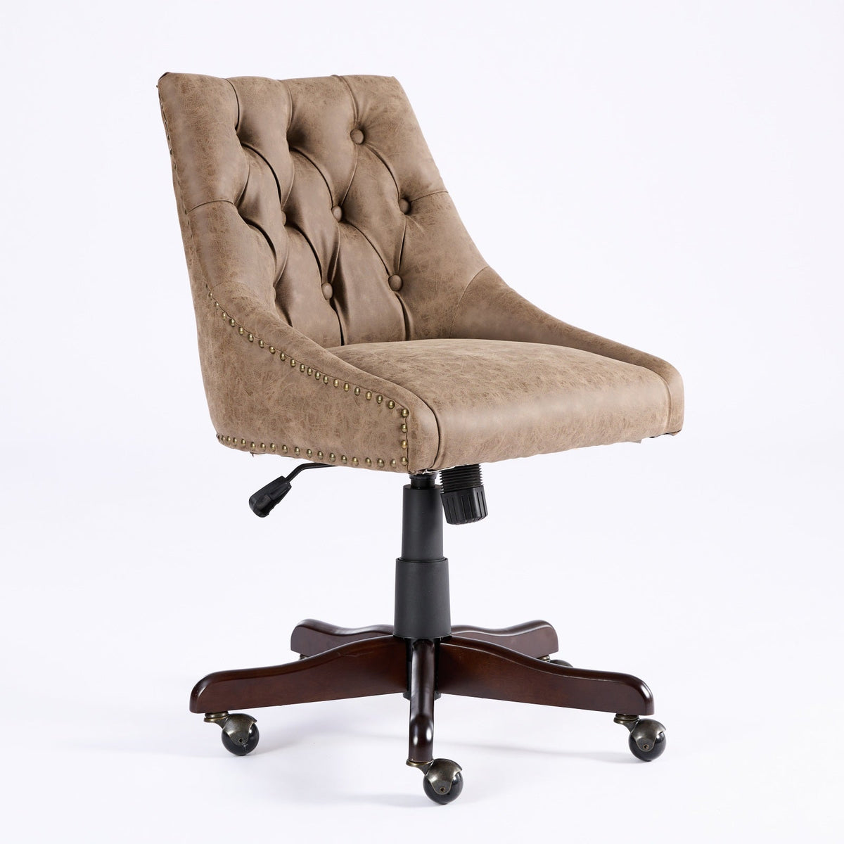 Vintage Tufted Office Chair with Height & Tilt Adjustment