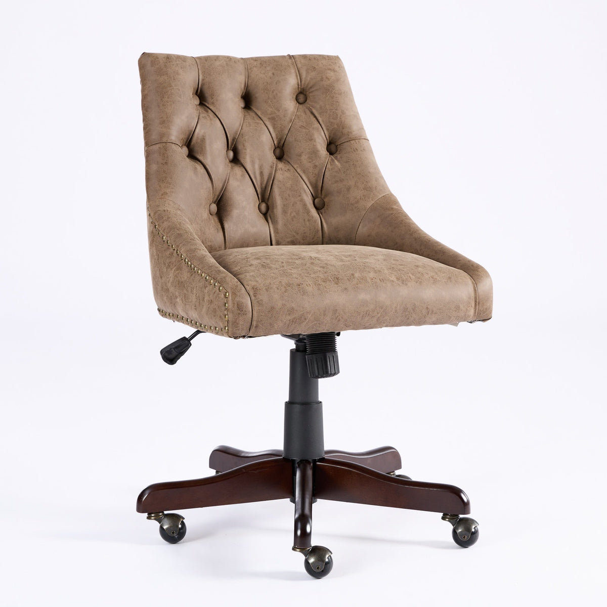 Vintage Tufted Office Chair with Height & Tilt Adjustment