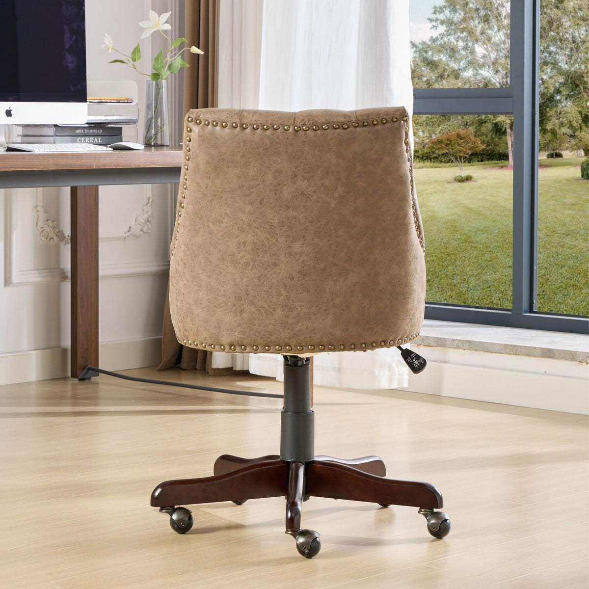 Vintage Tufted Office Chair with Height & Tilt Adjustment