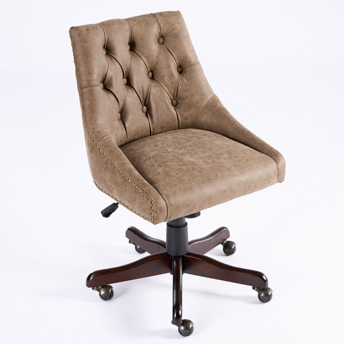 Vintage Tufted Office Chair with Height & Tilt Adjustment