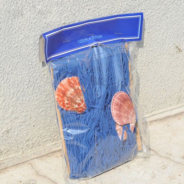 Mediterranean Fishing Net Coastal Wall Decor With Shells