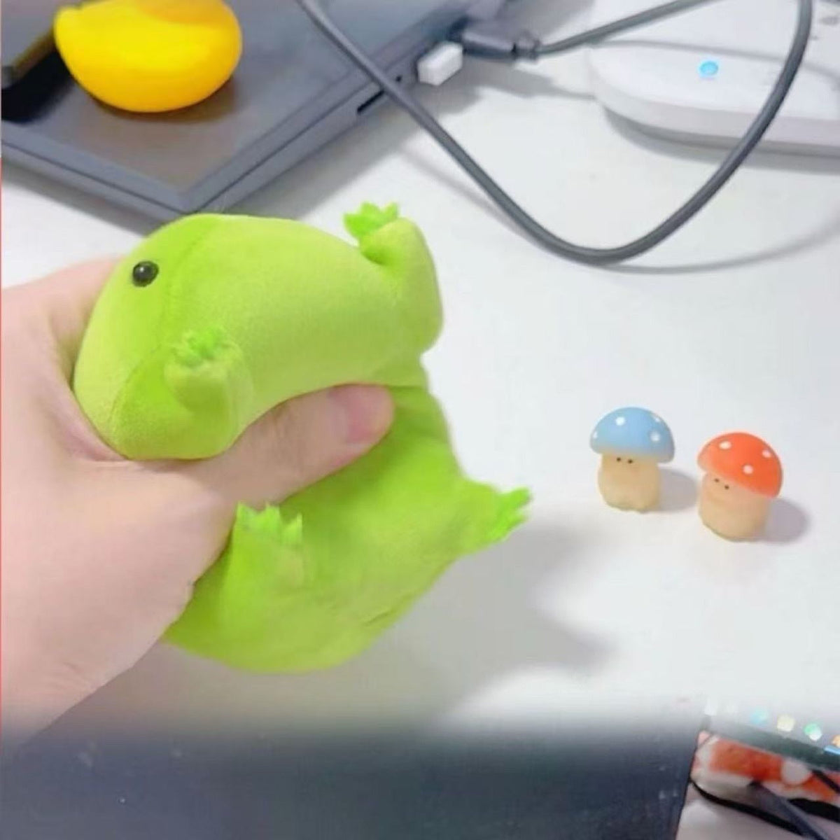 Melon Frog Mini Plush Doll for Cute Desk Comfort Gift