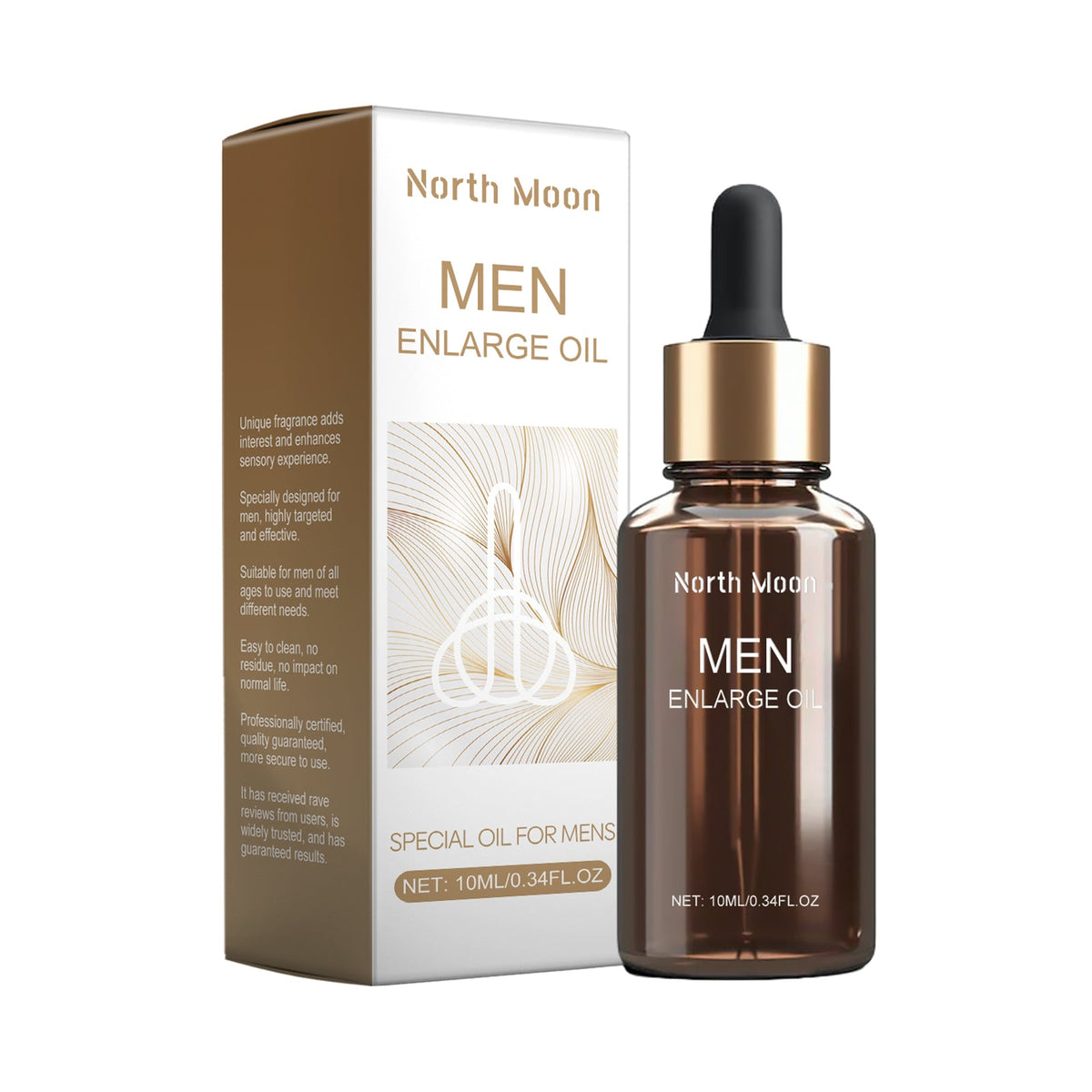 Men's Botanical Body Oil, 10ml Amber Dropper Bottle