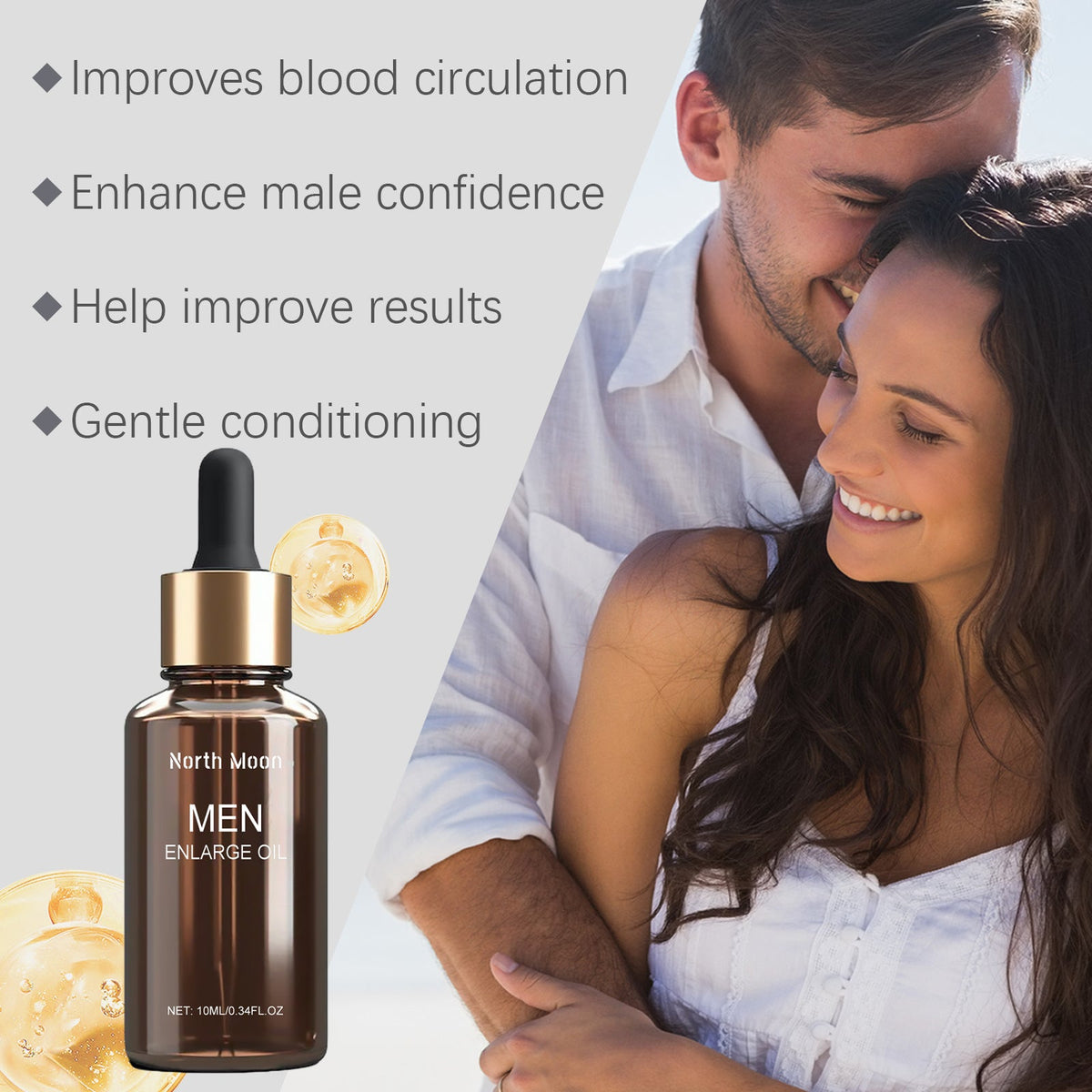 Men's Botanical Body Oil, 10ml Amber Dropper Bottle