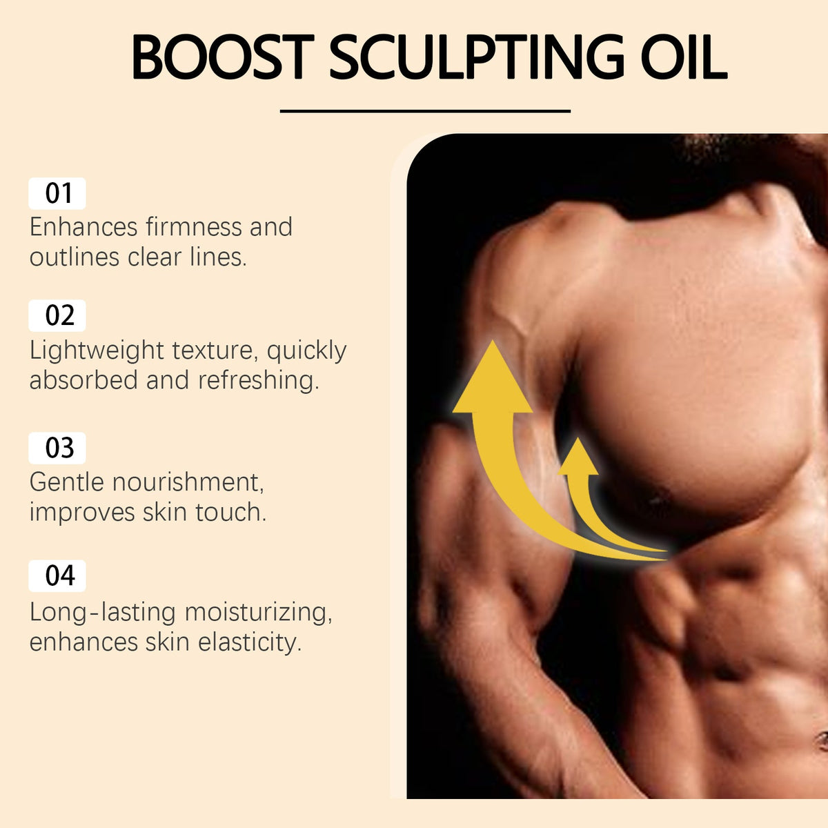 Men's Chest and Abdomen Firming Massage Oil, 15ml Bottle