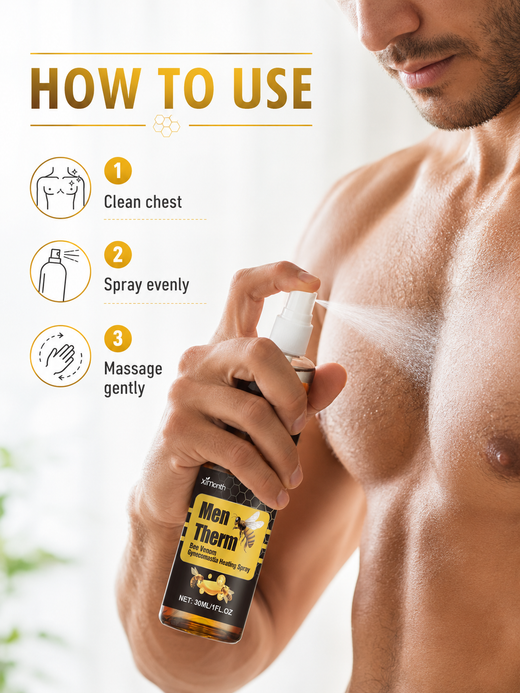 Men’s Chest Firming Spray | Bee Venom Heating Contouring